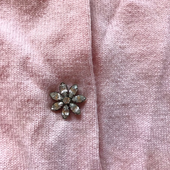 Pink Cashmere Cardigan W/Ornate Buttons - Picture 3 of 7